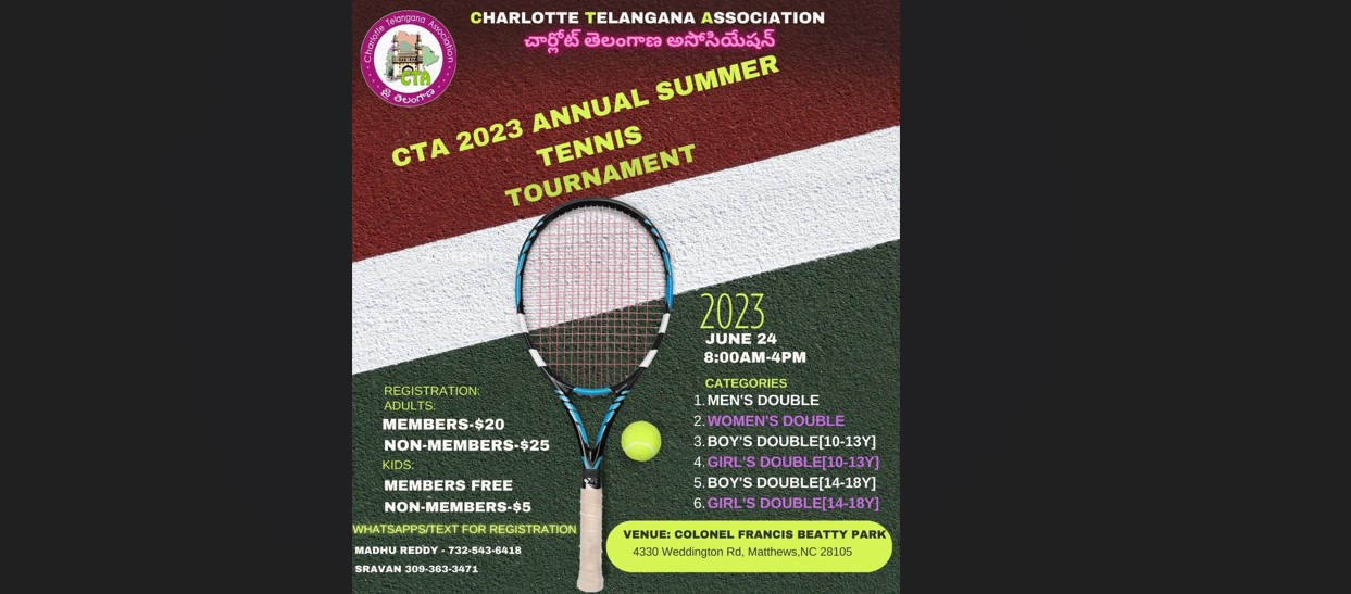CTA 2023 ANNUAL SUMMER TENNIS TOURNAMENT